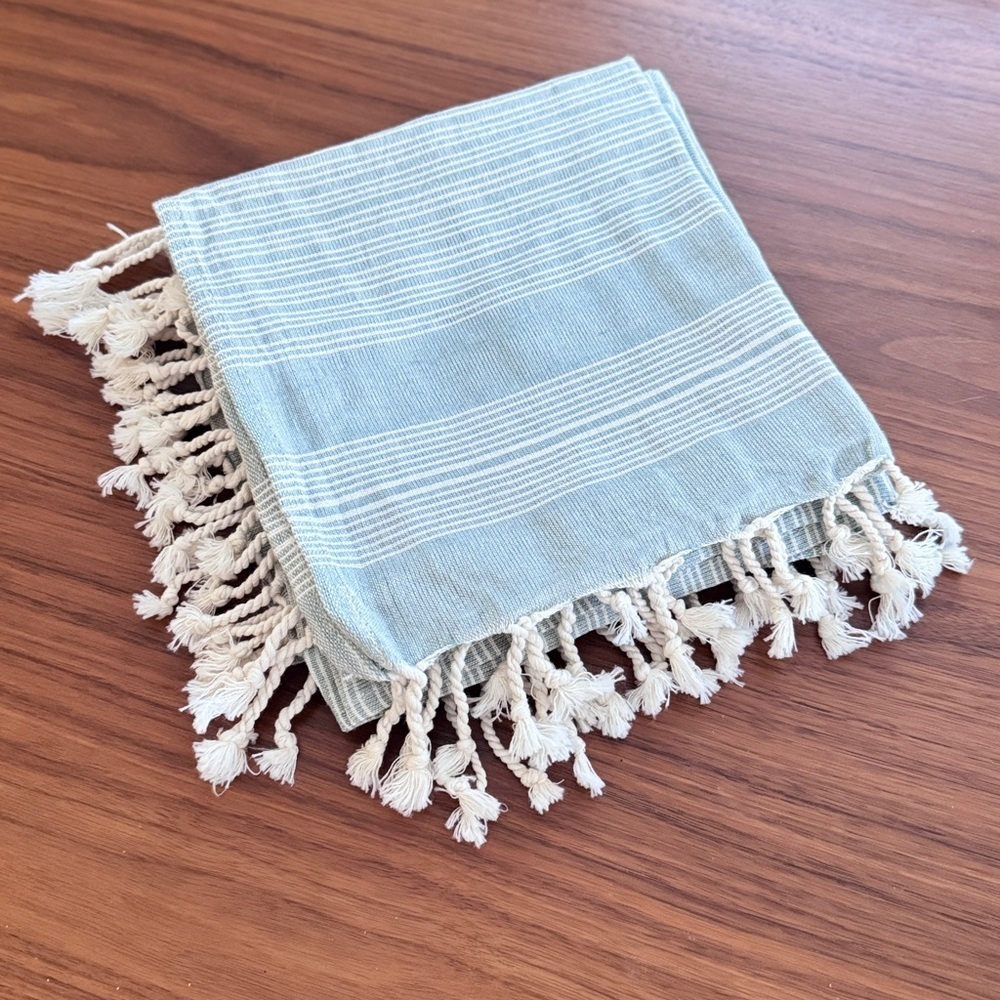 4 x Turkish cotton tea towel - light blue.